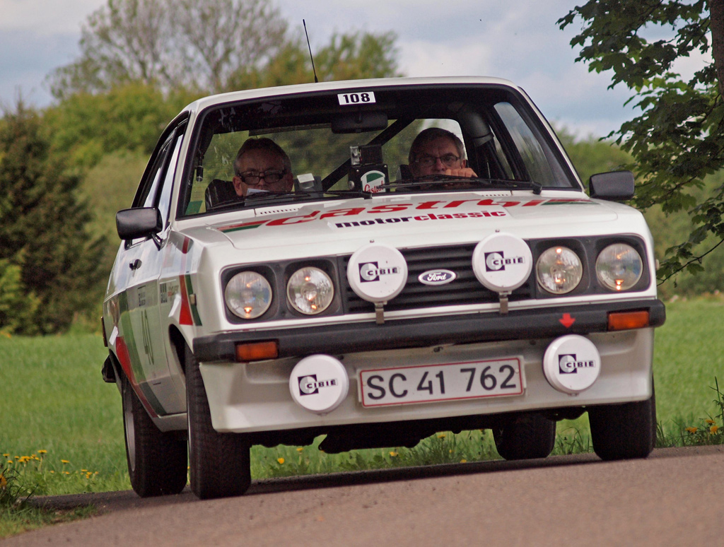Med en frisk næsten-generalsejr er Henning Hjorth og Lars Palle i Ford Escort RS2000 blandt favoritterne til en topplacering i 11CCC.
(Foto: Åge Keseler Kirketerp)